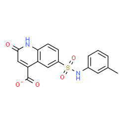 ChemSpider 2D Image | 6-[(3-Methylphenyl)sulfamoyl]-2-oxo-1,2-dihydro-4-quinolinecarboxylate | C17H13N2O5S