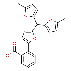 ChemSpider 2D Image | 2-{5-[Bis(5-methyl-2-furyl)methyl]-2-furyl}benzoate | C22H17O5