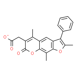 ChemSpider 2D Image | (2,5,9-Trimethyl-7-oxo-3-phenyl-7H-furo[3,2-g]chromen-6-yl)acetate | C22H17O5