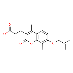 ChemSpider 2D Image | 3-{4,8-Dimethyl-7-[(2-methyl-2-propen-1-yl)oxy]-2-oxo-2H-chromen-3-yl}propanoate | C18H19O5