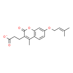 ChemSpider 2D Image | 3-{4-Methyl-7-[(3-methyl-2-buten-1-yl)oxy]-2-oxo-2H-chromen-3-yl}propanoate | C18H19O5