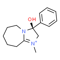 ChemSpider 2D Image | (3S)-3-Hydroxy-1-methyl-3-phenyl-2,5,6,7,8,9-hexahydro-3H-imidazo[1,2-a]azepin-1-ium | C15H21N2O