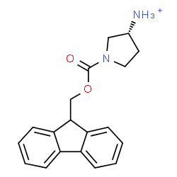 ChemSpider 2D Image | (3R)-1-[(9H-Fluoren-9-ylmethoxy)carbonyl]-3-pyrrolidinaminium | C19H21N2O2