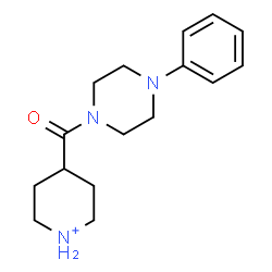 ChemSpider 2D Image | 4-[(4-Phenyl-1-piperazinyl)carbonyl]piperidinium | C16H24N3O