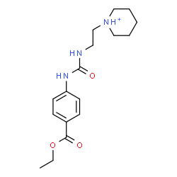 ChemSpider 2D Image | 1-[2-({[4-(Ethoxycarbonyl)phenyl]carbamoyl}amino)ethyl]piperidinium | C17H26N3O3