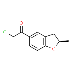ChemSpider 2D Image | 2-Chloro-1-[(2R)-2-methyl-2,3-dihydro-1-benzofuran-5-yl]ethanone | C11H11ClO2