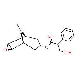 ChemSpider 2D Image | (1S,2R,4S,5S)-9-Methyl-3-oxa-9-azatricyclo[3.3.1.0~2,4~]non-7-yl tropate | C17H21NO4