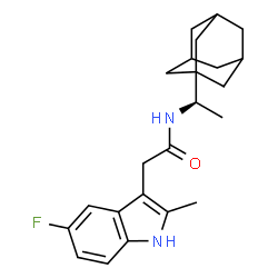 ChemSpider 2D Image | N-[(1R)-1-(Adamantan-1-yl)ethyl]-2-(5-fluoro-2-methyl-1H-indol-3-yl)acetamide | C23H29FN2O