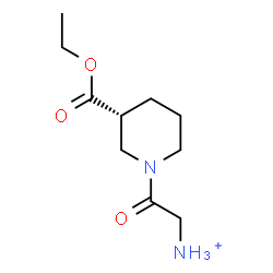 ChemSpider 2D Image | 2-[(3R)-3-(Ethoxycarbonyl)-1-piperidinyl]-2-oxoethanaminium | C10H19N2O3