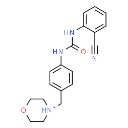 ChemSpider 2D Image | 4-(4-{[(2-Cyanophenyl)carbamoyl]amino}benzyl)morpholin-4-ium | C19H21N4O2