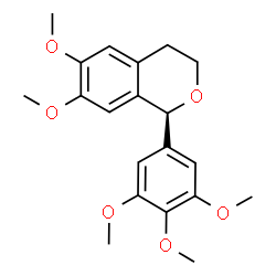 ChemSpider 2D Image | (1S)-6,7-Dimethoxy-1-(3,4,5-trimethoxyphenyl)-3,4-dihydro-1H-isochromene | C20H24O6