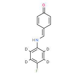 ChemSpider 2D Image | 4-({[4-Fluoro(~2~H_4_)phenyl]amino}methylene)-2,5-cyclohexadien-1-one | C13H6D4FNO