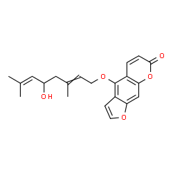 ChemSpider 2D Image | 4-[(5-hydroxy-3,7-dimethylocta-2,6-dien-1-yl)oxy]furo[3,2-g]chromen-7-one | C21H22O5