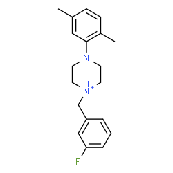 ChemSpider 2D Image | 4-(2,5-Dimethylphenyl)-1-(3-fluorobenzyl)piperazin-1-ium | C19H24FN2