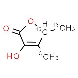 ChemSpider 2D Image | 3-Hydroxy-4,5-bis[(~13~C)methyl]-2(5H)-(5-~13~C)furanone | C313C3H8O3