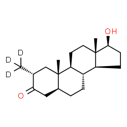 ChemSpider 2D Image | (2alpha,5alpha,17beta)-17-Hydroxy-2-(~2~H_3_)methylandrostan-3-one | C20H29D3O2