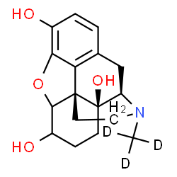 ChemSpider 2D Image | 17-(~2~H_3_)Methyl-4,5-epoxymorphinan-3,6,14-triol | C17H18D3NO4