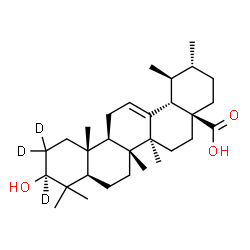 ChemSpider 2D Image | (3beta)-3-Hydroxy(2,2,3-~2~H_3_)urs-12-en-28-oic acid | C30H45D3O3
