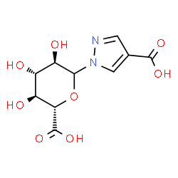 ChemSpider 2D Image | 1-(D-Glucopyranuronosyl)-1H-pyrazole-4-carboxylic acid | C10H12N2O8