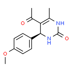 ChemSpider 2D Image | (4S)-5-Acetyl-4-(4-methoxyphenyl)-6-methyl-3,4-dihydro-2(1H)-pyrimidinone | C14H16N2O3