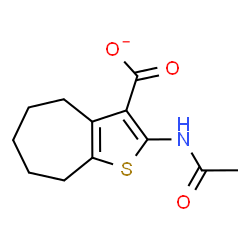 ChemSpider 2D Image | 2-Acetamido-5,6,7,8-tetrahydro-4H-cyclohepta[b]thiophene-3-carboxylate | C12H14NO3S