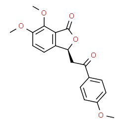 ChemSpider 2D Image | (3S)-6,7-Dimethoxy-3-[2-(4-methoxyphenyl)-2-oxoethyl]-2-benzofuran-1(3H)-one | C19H18O6