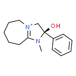 ChemSpider 2D Image | (2R)-2-Hydroxy-1-methyl-2-phenyl-1,2,3,5,6,7,8,9-octahydroimidazo[1,2-a]azepin-4-ium | C15H21N2O