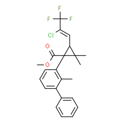 ChemSpider 2D Image | Methyl 3-[(1Z)-2-chloro-3,3,3-trifluoro-1-propen-1-yl]-2,2-dimethyl-1-(2-methyl-3-biphenylyl)cyclopropanecarboxylate | C23H22ClF3O2