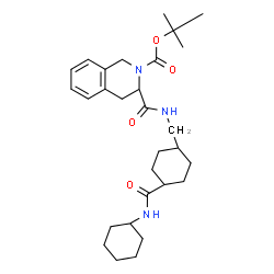 ChemSpider 2D Image | 2-Methyl-2-propanyl (3S)-3-({[cis-4-(cyclohexylcarbamoyl)cyclohexyl]methyl}carbamoyl)-3,4-dihydro-2(1H)-isoquinolinecarboxylate | C29H43N3O4