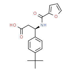 ChemSpider 2D Image | (3R)-3-(2-Furoylamino)-3-[4-(2-methyl-2-propanyl)phenyl]propanoic acid | C18H21NO4