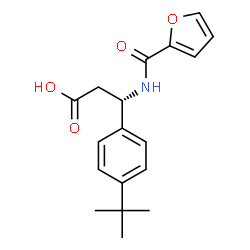 ChemSpider 2D Image | (3S)-3-(2-Furoylamino)-3-[4-(2-methyl-2-propanyl)phenyl]propanoic acid | C18H21NO4