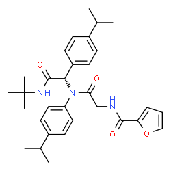 ChemSpider 2D Image | N-{2-[(4-Isopropylphenyl){(1S)-1-(4-isopropylphenyl)-2-[(2-methyl-2-propanyl)amino]-2-oxoethyl}amino]-2-oxoethyl}-2-furamide | C31H39N3O4