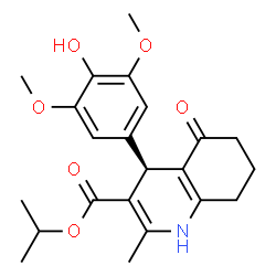 ChemSpider 2D Image | Isopropyl (4S)-4-(4-hydroxy-3,5-dimethoxyphenyl)-2-methyl-5-oxo-1,4,5,6,7,8-hexahydro-3-quinolinecarboxylate | C22H27NO6