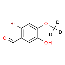 ChemSpider 2D Image | Benzaldehyde, 2-bromo-5-hydroxy-4-(methoxy-d3)- | C8H4D3BrO3