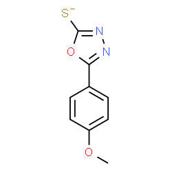ChemSpider 2D Image | 5-(4-Methoxyphenyl)-1,3,4-oxadiazole-2-thiolate | C9H7N2O2S