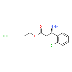 ChemSpider 2D Image | Ethyl (3R)-3-amino-3-(2-chlorophenyl)propanoate hydrochloride (1:1) | C11H15Cl2NO2