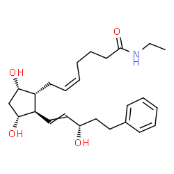 ChemSpider 2D Image | (5Z)-7-{(1R,2R,3R,5S)-3,5-Dihydroxy-2-[(3S)-3-hydroxy-5-phenyl-1-penten-1-yl]cyclopentyl}-N-ethyl-5-heptenamide | C25H37NO4