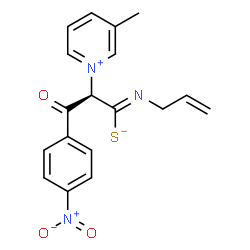 ChemSpider 2D Image | (1Z,2S)-N-Allyl-2-(3-methyl-1-pyridiniumyl)-3-(4-nitrophenyl)-3-oxopropanimidothioate | C18H17N3O3S
