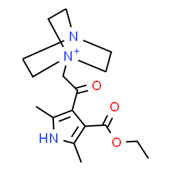 ChemSpider 2D Image | 1-{2-[4-(Ethoxycarbonyl)-2,5-dimethyl-1H-pyrrol-3-yl]-2-oxoethyl}-4-aza-1-azoniabicyclo[2.2.2]octane | C17H26N3O3