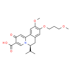 ChemSpider 2D Image | (6S)-6-isopropyl-10-methoxy-9-(3-methoxypropoxy)-2-oxo-6H,7H-pyrido[2,1-a]isoquinoline-3-carboxylic acid | C22H27NO6