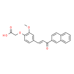 ChemSpider 2D Image | {2-Methoxy-4-[(1E)-3-(2-naphthyl)-3-oxo-1-propen-1-yl]phenoxy}acetic acid | C22H18O5