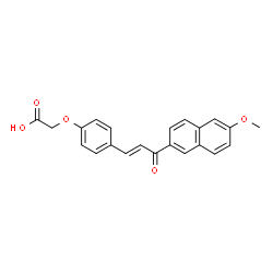 ChemSpider 2D Image | {4-[(1E)-3-(6-Methoxy-2-naphthyl)-3-oxo-1-propen-1-yl]phenoxy}acetic acid | C22H18O5