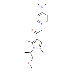ChemSpider 2D Image | 4-(Dimethylamino)-1-(2-{1-[(2R)-1-methoxy-2-propanyl]-2,5-dimethyl-1H-pyrrol-3-yl}-2-oxoethyl)pyridinium | C19H28N3O2