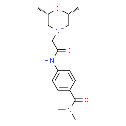 ChemSpider 2D Image | (2R,6S)-4-(2-{[4-(Dimethylcarbamoyl)phenyl]amino}-2-oxoethyl)-2,6-dimethylmorpholin-4-ium | C17H26N3O3