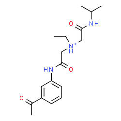 ChemSpider 2D Image | 2-[(3-Acetylphenyl)amino]-N-ethyl-N-[2-(isopropylamino)-2-oxoethyl]-2-oxoethanaminium | C17H26N3O3