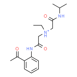 ChemSpider 2D Image | 2-[(2-Acetylphenyl)amino]-N-ethyl-N-[2-(isopropylamino)-2-oxoethyl]-2-oxoethanaminium | C17H26N3O3