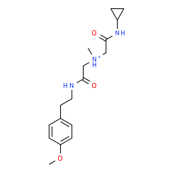 ChemSpider 2D Image | 2-(Cyclopropylamino)-N-(2-{[2-(4-methoxyphenyl)ethyl]amino}-2-oxoethyl)-N-methyl-2-oxoethanaminium | C17H26N3O3