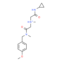 ChemSpider 2D Image | 2-(Cyclopropylamino)-N-{2-[(4-methoxybenzyl)(methyl)amino]-2-oxoethyl}-N-methyl-2-oxoethanaminium | C17H26N3O3