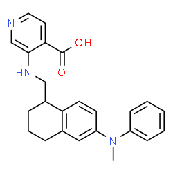 ChemSpider 2D Image | 3-[({6-[Methyl(phenyl)amino]-1,2,3,4-tetrahydro-1-naphthalenyl}methyl)amino]isonicotinic acid | C24H25N3O2