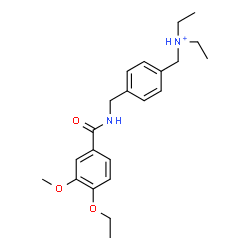 ChemSpider 2D Image | N-(4-{[(4-Ethoxy-3-methoxybenzoyl)amino]methyl}benzyl)-N-ethylethanaminium | C22H31N2O3